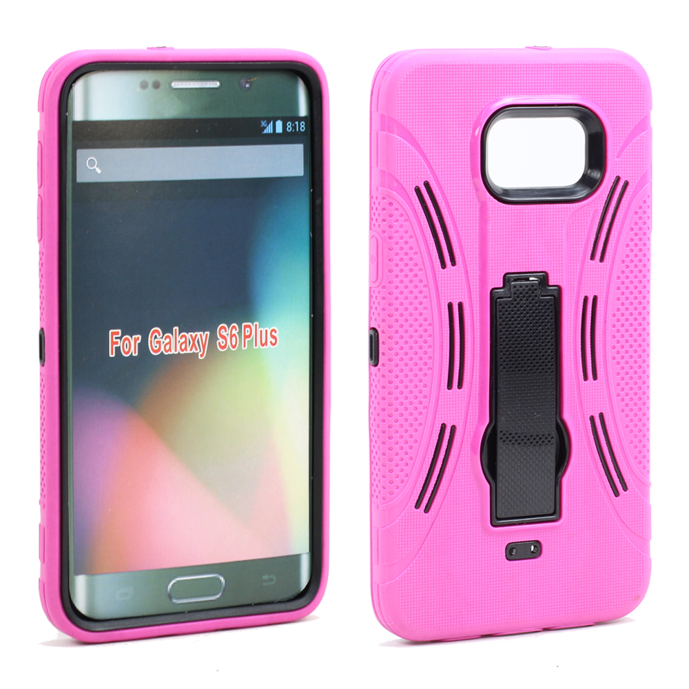 Samsung Galaxy S6 Edge Plus Armor Hybrid Stand Case (Hot Pink)